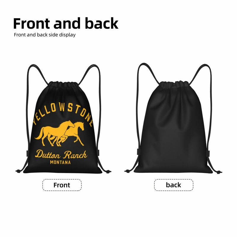 Custom Dutton Ranch Yellowstone Drawstring Backpack Bags Men Women Lightweight Gym Sports Sackpack Sacks for Training