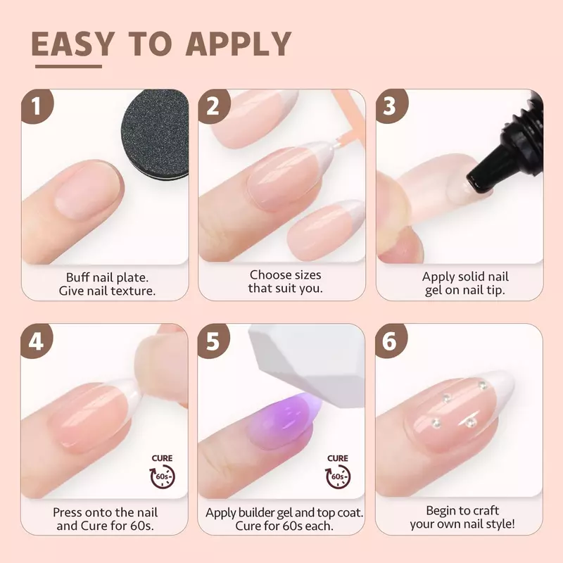 150pcs Multi-size False Nail Acrylic Almond French Wearing Armor Removable Convenient 6 Colors Fake Nail Press On Nails