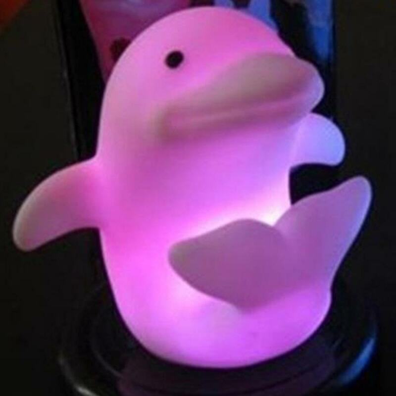 Nightlight น่ารักของขวัญเด็กปลาโลมาเปลี่ยนสีได้7สีไฟ LED กลางคืนไฟตกแต่ง