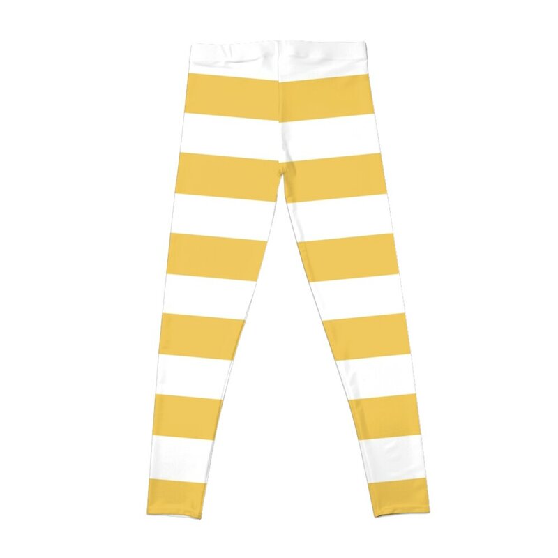 여성용 노란색 줄무늬 레깅스, 체육관 피트니스 세트, 푸시업 레깅스