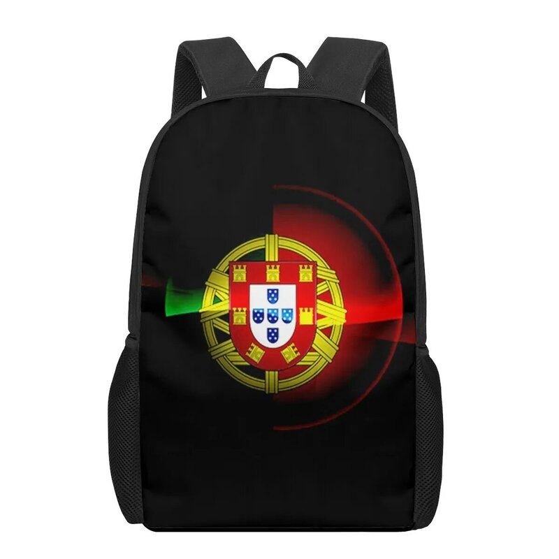 포르투갈 국기 2021 학교 가방 패션 프린트 백팩, 십대 소년 소녀 책가방, 어린이 다기능 배낭