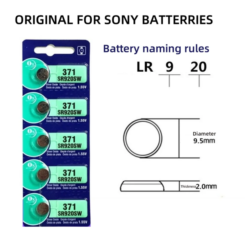 Origineel Voor Sony Ag6 371 Sr920sw Lr920 Sr927 171 370 L921 Lr69 Sr920 Knoop Batterijen Voor Horloge Speelgoed Externe Cel Muntbatterij