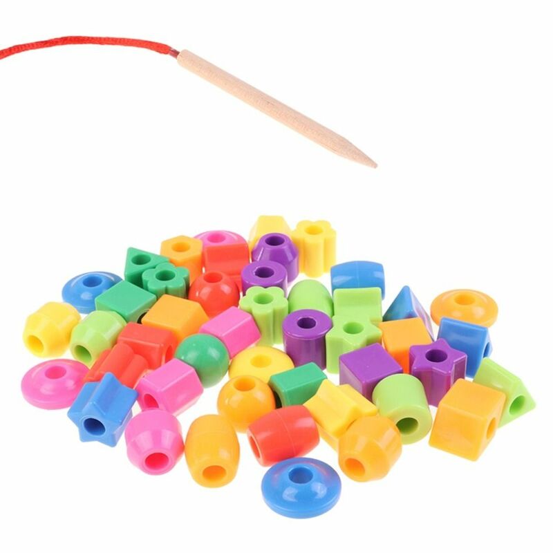 Stringing Toy Montessori Kids Primary Lacing Beads Training Toys Crafts Rainbow Lacing Beads Toys Star Plastic Lacing Beads Toy