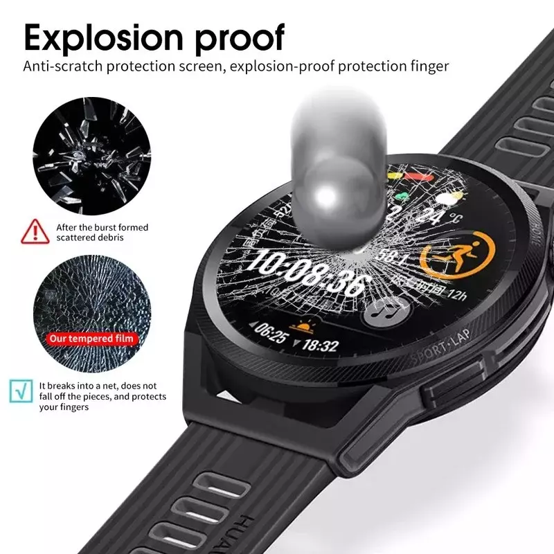 กระจกนิรภัยสำหรับนาฬิกา Huawei GT 2 3 GT2 GT3โปร46มม. GT runner สมาร์ทวอทช์ป้องกันหน้าจออุปกรณ์เสริมฟิล์มกันระเบิด