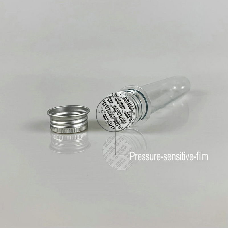 Botella de tubo de ensayo PET de 30/40/70/100ml, rellenable de plástico cilíndrico transparente para mascarillas, línea de datos de dulces, 10 piezas