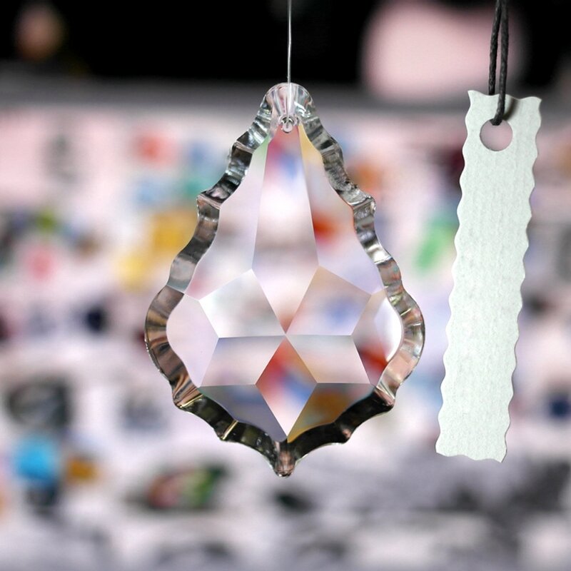 Прозрачная люстра, стеклянные кристаллы, детали призмы лампы, подвесные подвески в виде капель, 38 мм