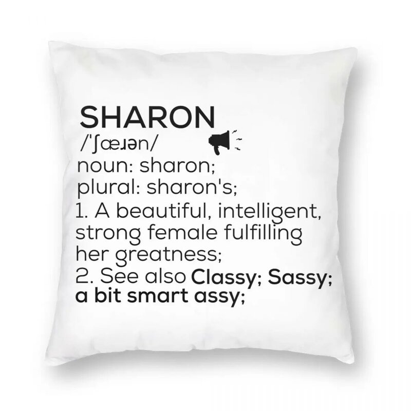 Sharon Nama Definisi Sarung Bantal Poliester Linen Beludru Dicetak Zip Dekorasi Sarung Bantal Sofa Sarung Bantal 18"