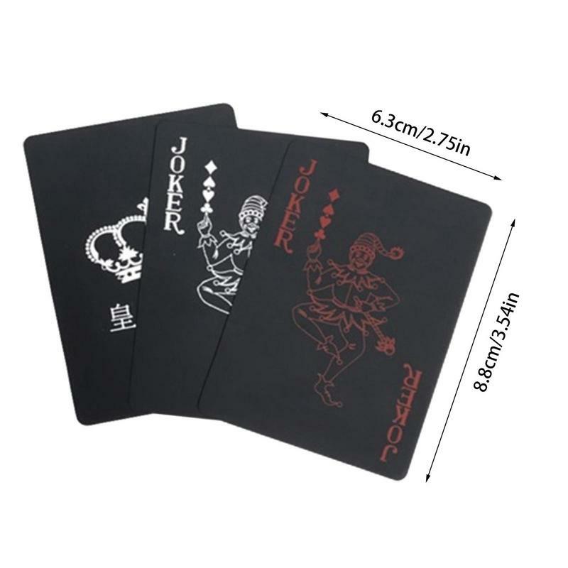 Baraja de juego de póker de cartas, traje de póker mágico PP, impermeable, color negro