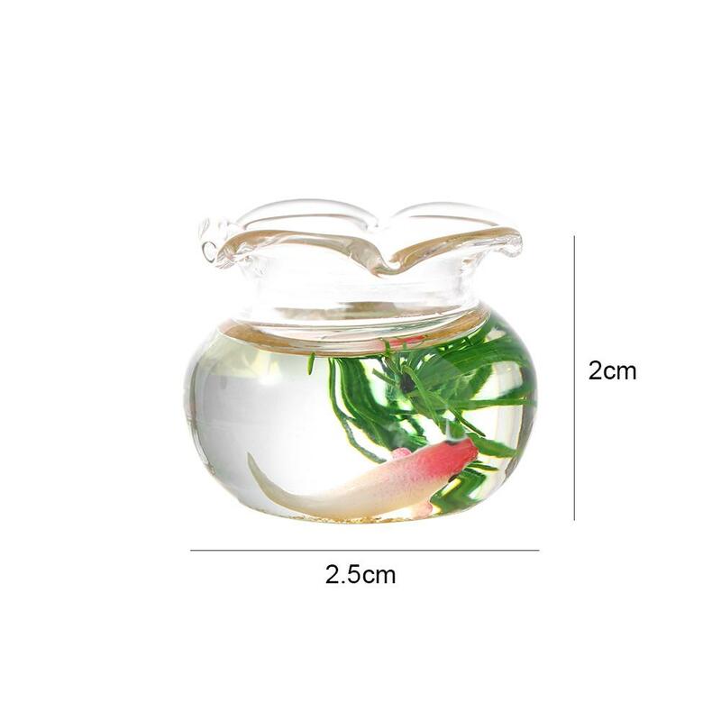 Akcesoria naklejki dla lalek dekoracja lalek miniaturowe akwarium szklane akwarium na ryby Model miniaturowy akwarium dla ryb domek dla lalek