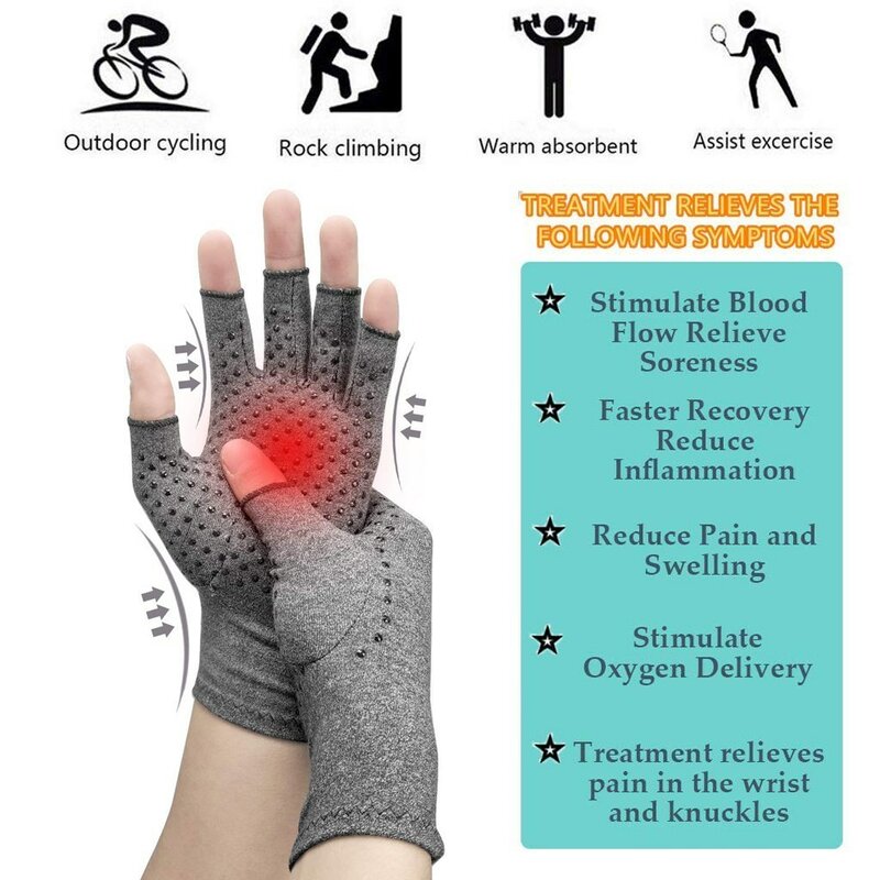 Wosweir-男性と女性のための関節炎圧迫手袋,痛みを和らげるための滑り止め手首プロテクター,治療用ストラップ