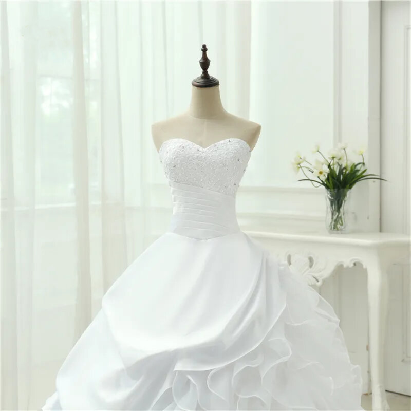Classic Style Vestidos De Noiva Ball Gowns Robe De Mariage Strapless Applique Bridal Gown Wedding Dress 2023 New Chapel Train