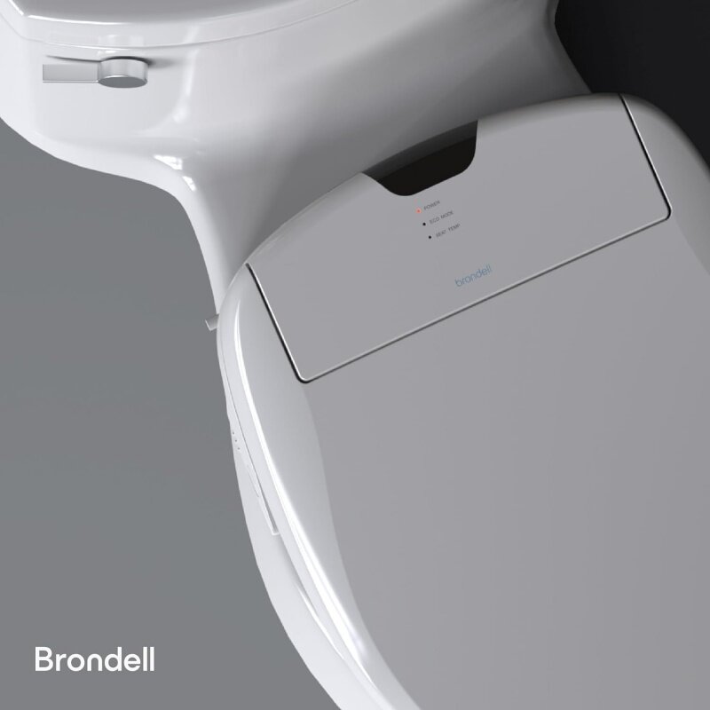 S1400-RW Brondell Swash 1400 mewah Bidet Toilet duduk dalam putih memanjang dengan nozel baja tahan karat ganda bersih, air tanpa batas-