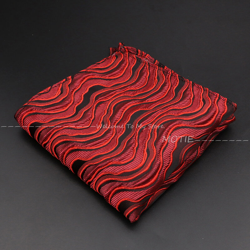 Men's New Classic Black Red Hanky Pocket Squared Handkerchiefs Casual Suits For Business Wedding Party Shirt Accessory Gifts