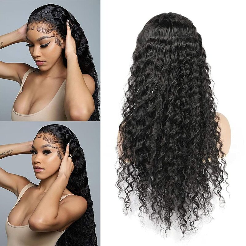 Water Wave Frontal Wig 30 inches Hd Lace Curly Lace Front Human Hair Wigs For Women Choice 13x6 Loose Deep Wave Lace Frontal Wig