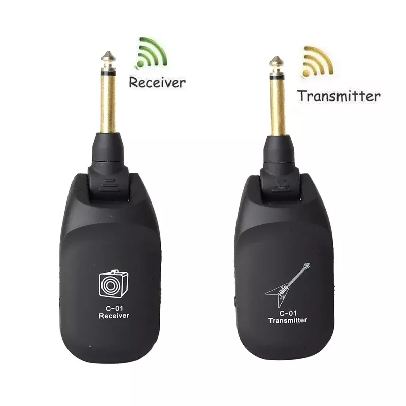 C01/A8 Wireless System Audio Transmitter Receiver Pickup USB Rechargeable Wireless System for Electric Guitar Bass Violin