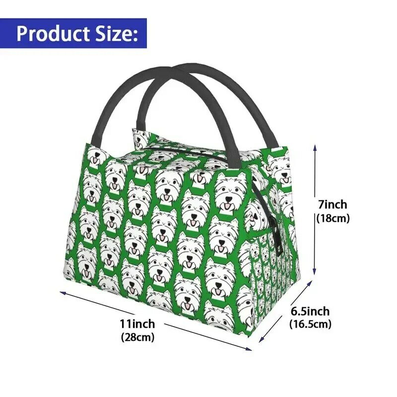 Custom West Highland White Terrier Puppy Lunch Bag Men Women Cooler Thermal Insulated Lunch Boxes for Picnic Camping Work Travel