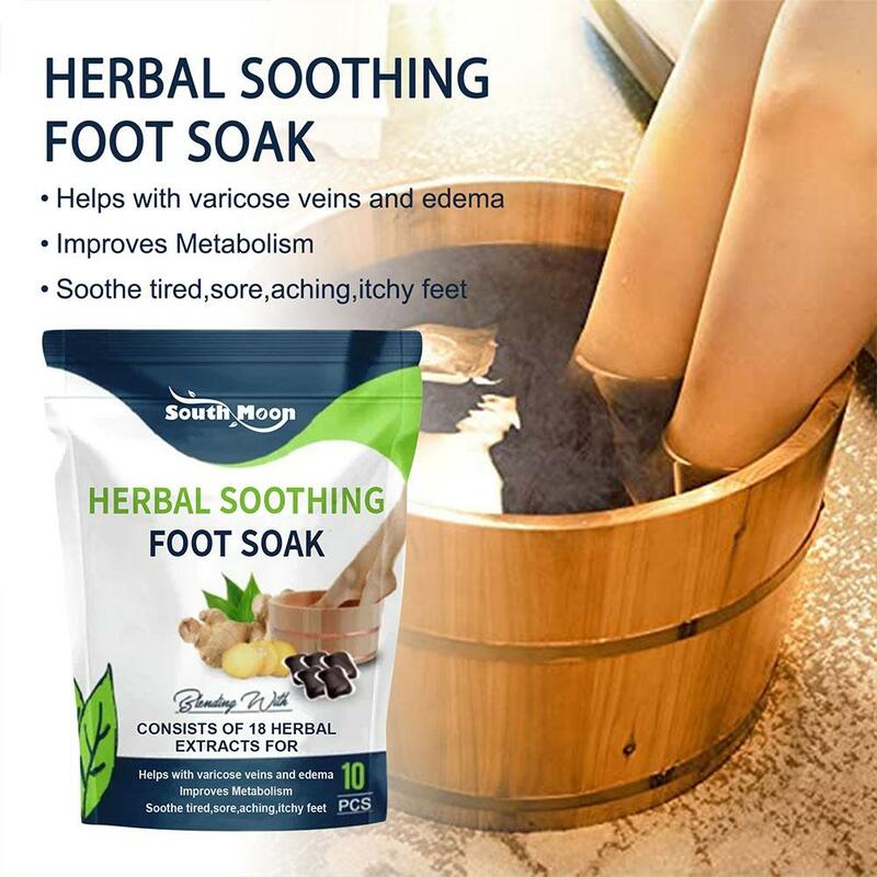 Партия натуральный травяной гель для ног для детоксикации капсулы для мытья ног размачиваемые шарики для похудения ног рефлексотерапия спа расслабляющий массаж