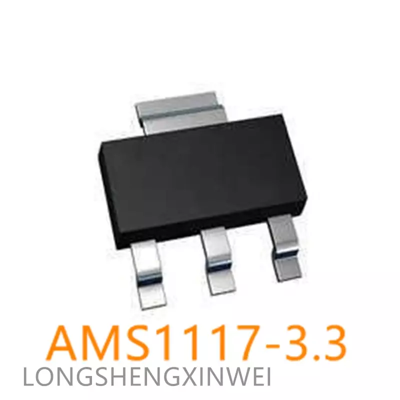 Fuente de alimentación Piezas AMS1117, regulador de voltaje lineal IC de descompresión, LDO SOT-223, 1 AMS1117-3.3V, nuevo