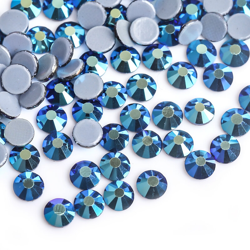 30 Warna Kristal Campuran AB Kaca Berlian Imitasi Memperbaiki Panas untuk Dekorasi Pakaian Garmen Datar Kembali Besi Pada Berlian Imitasi