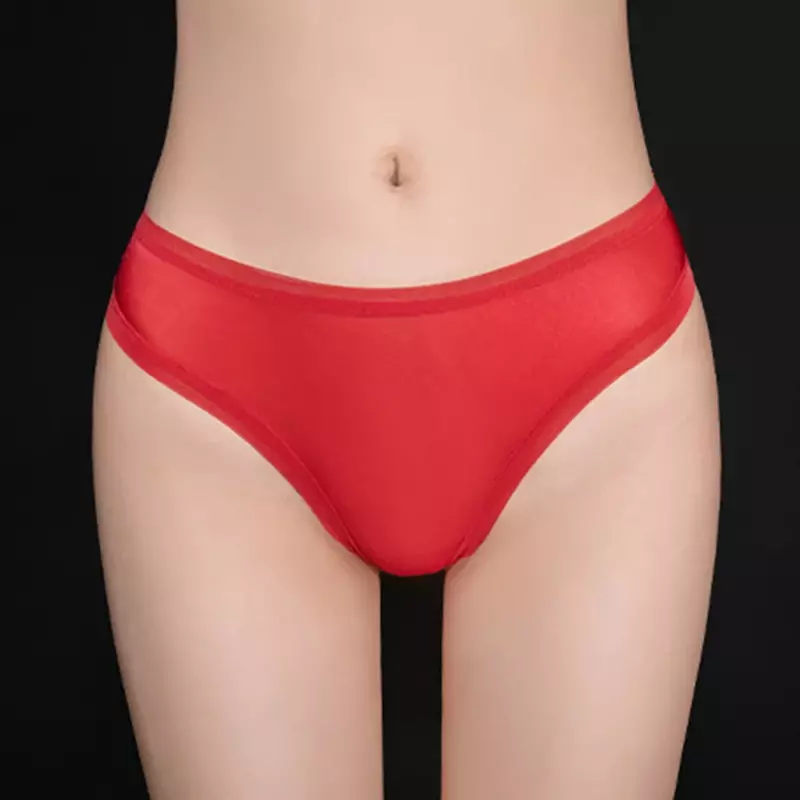 Kobiety cienkie przezroczysta siateczka seksowne majtki jedwabne majteczki niski wzrost elastyczność oddychająca bielizna przepuszczalność bielizna stałe stringi