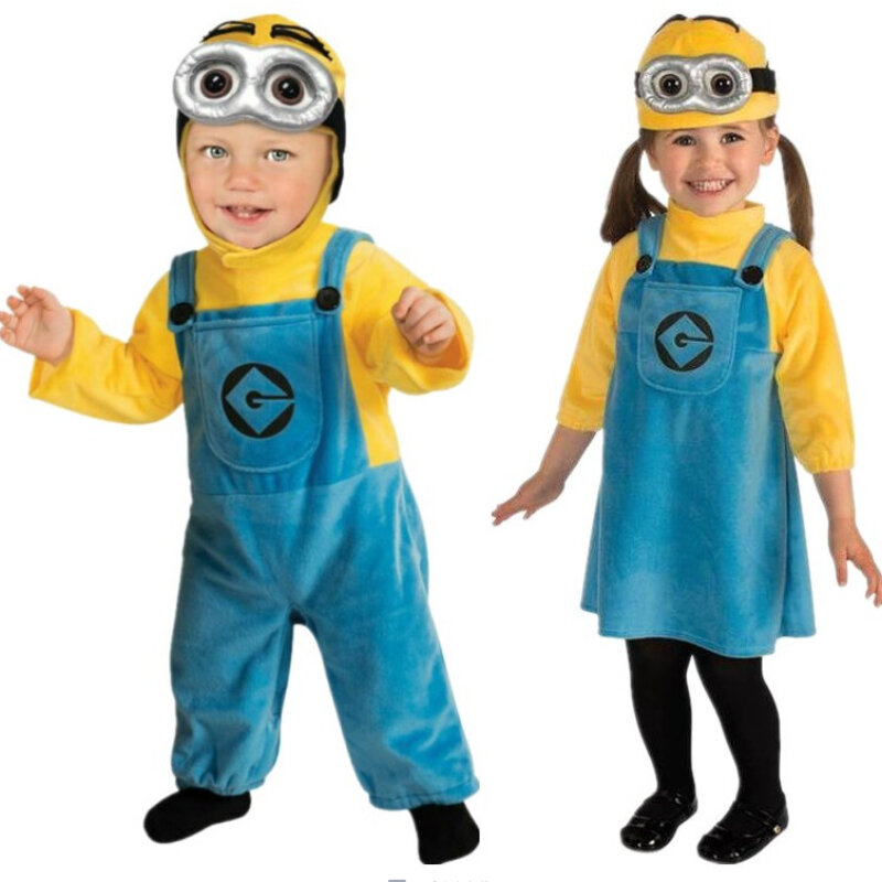 Disfraz de Anime Minion para toda la familia, Mono para niño y niña, vestido para fiesta de Carnaval