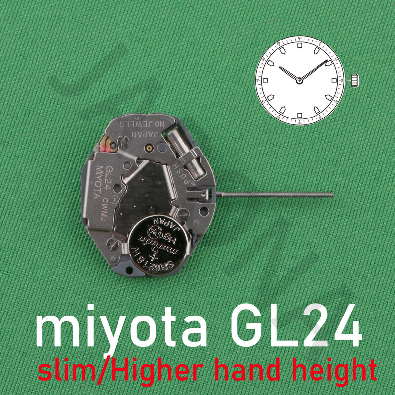 MIYOTA-GL24スリムな動き、日本の動き、高さより高く、外観のデザイン、ダイヤルの深さを取る