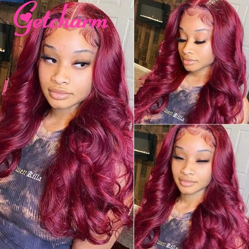 Burgundy Body Wave Lace Front Wig 13X4 13x6 Hd Lace Fronal Wig Red 99J Closure 5X5 Glueless Wig Lace Front Human Hair Wigs