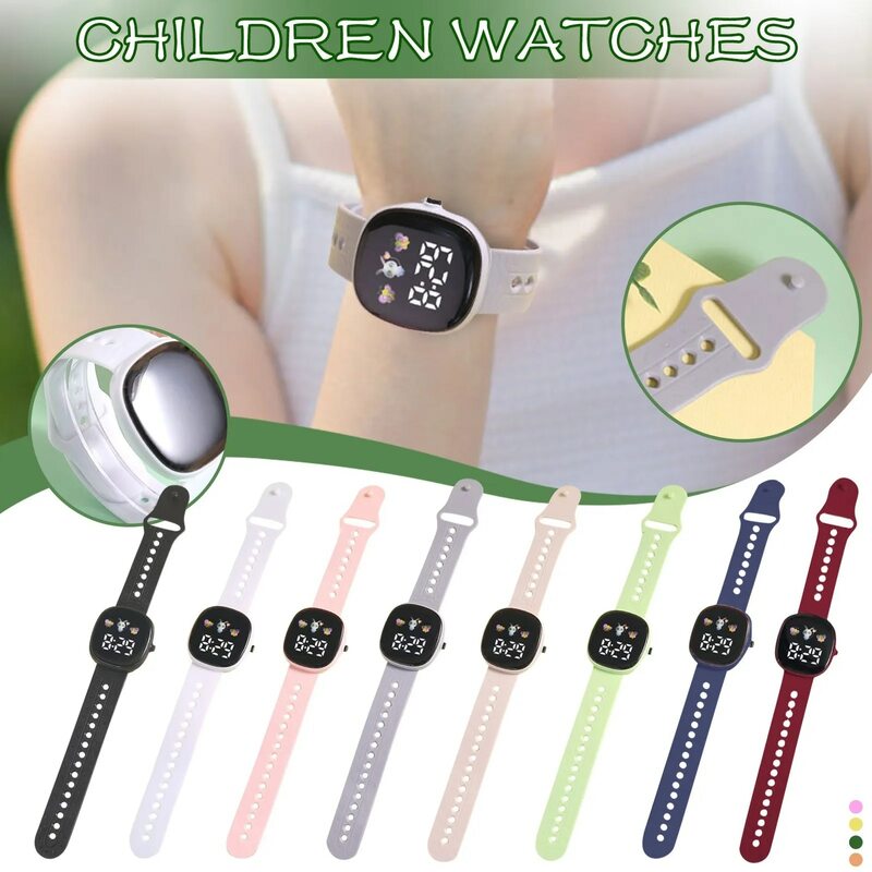 Детские часы, подходящие для студентов, уличные спортивные электронные часы, экран отображения времени месяца, повседневные кварцевые часы