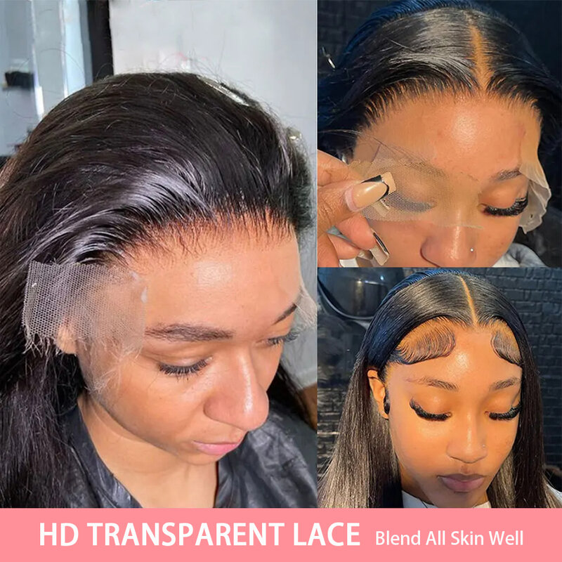 Peruca de cabelo humano Remy brasileira para mulheres, peruca dianteira do laço 13x4, 13x6 HD transparente, osso reto, 26 in, 30 in, 180 Density