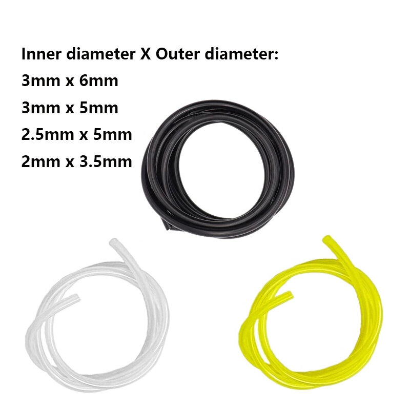 2mm/2.5mm/3mm Fuel Line Hose Gas Pipe Tubing For Trimmer Chainsaw Blower Tools Oil fuel pipe gasoline for most small engines