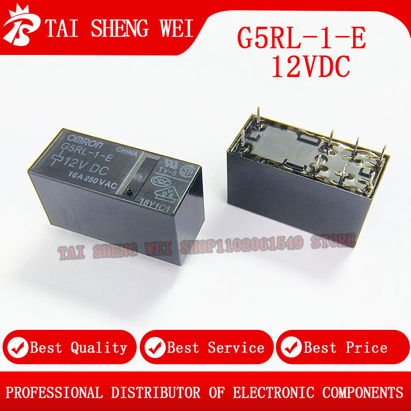 5pcs G5RL-1-E 5VDC 12VDC 24VDC  Power Relay 8-pin 16A 250V  New Original