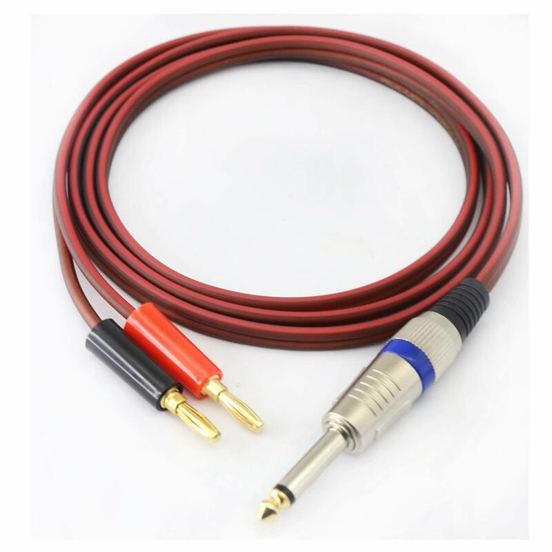 1.5m Long 6.35mm TS to Banana Plug Speaker Audio Cable 1/4 TS Speaker Wire Cord to Dual 4mm Banana Plugs Audio Cable OFC HiFi