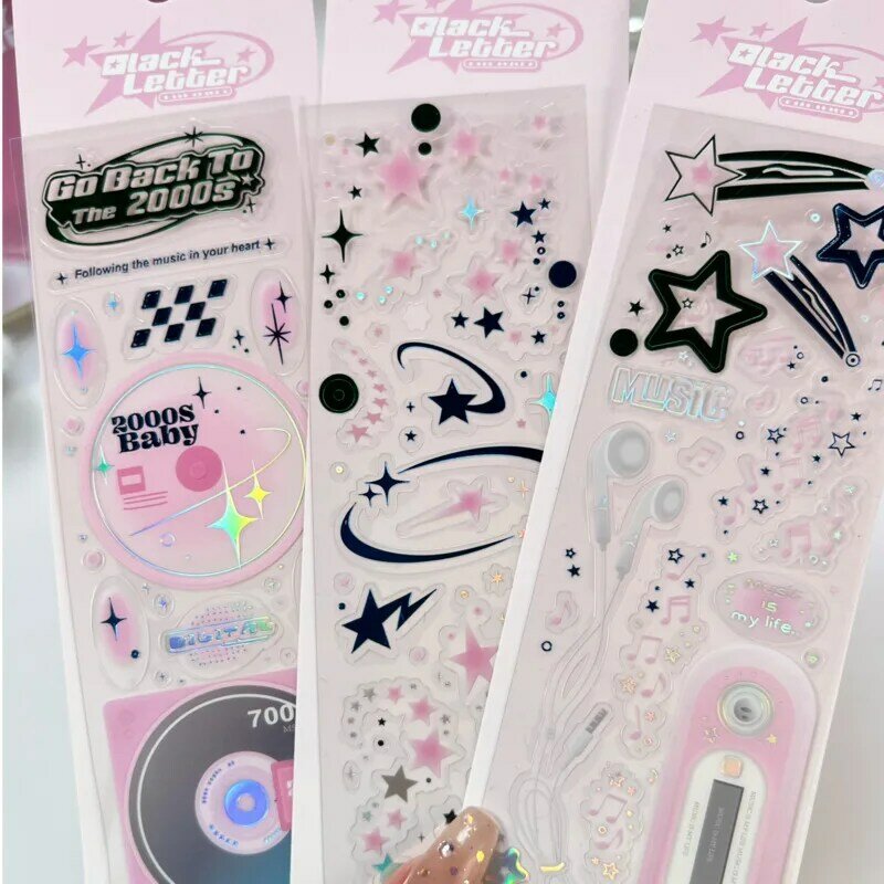 Coreano Sonho Estrela Música Série Laser Guka Adesivo Flocos, Idol Card Deco Scrapbook, Decoração Material DIY, Papelaria, 1Pc