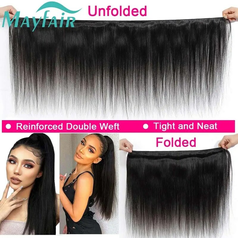 Mayfair Brazilian Bone Straight Hair Bundles Natural Color 100% Remy Human Hair Extensions For Black Women 12A Wholesale Price