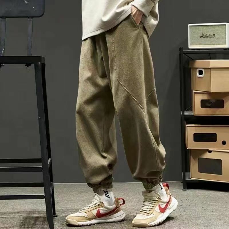 New Arrival Cargo Pants Men's Loose Large Size Solid Color High Quality Work Wear Jogger Cotton Casual Male Trousers D15