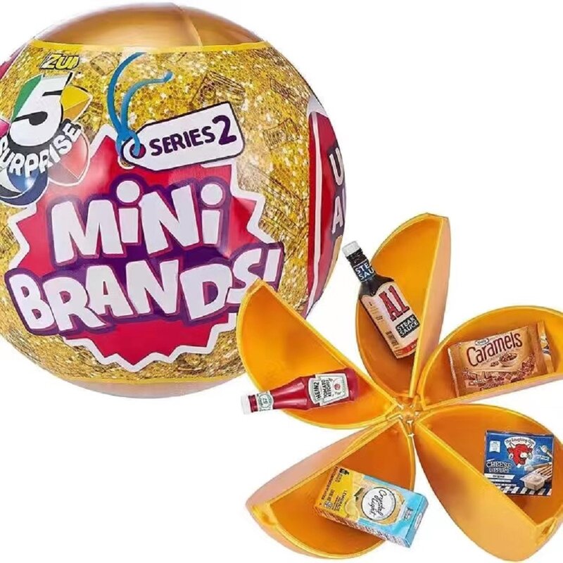 5 Surprise ball Mini Brands toy Gold Mystery Capsule Real Miniature Brands giocattolo da collezione regali per uova a sorpresa in PVC