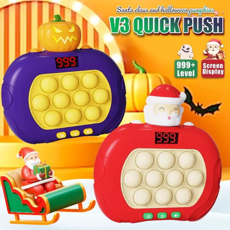 Atualizado brinquedo eletrônico Pop-Push para crianças, brinquedos sensoriais, Press Handle, Quick Push Game, Squeeze Relief, Whac-A-ole