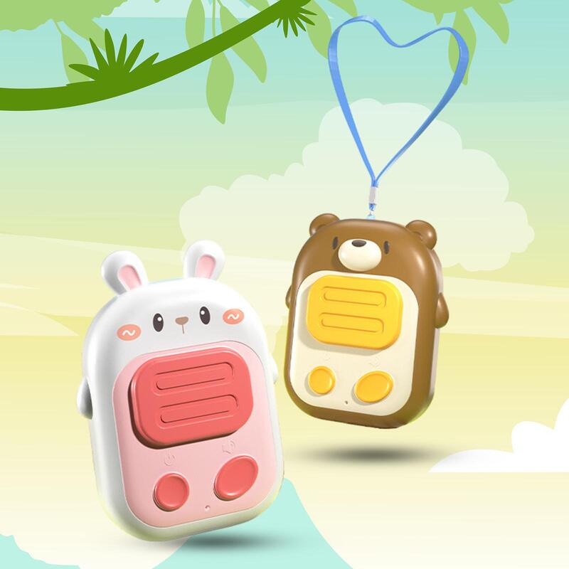 2x bambini Walkie talkie elettronico portatile cartone animato 500M giocattoli per bambini a lungo raggio per le vacanze di viaggio al coperto al di fuori dei ragazzi delle ragazze