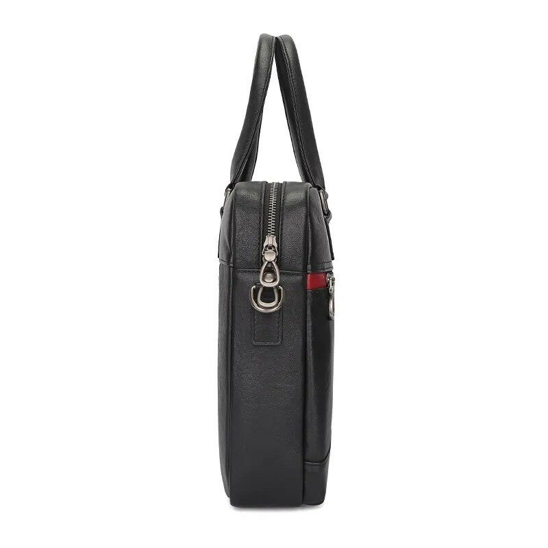 Nesitu Highend A4 Black Top Grain Genuine Leather 14'' Laptop Executive Men Briefcase Business Messenger Bags Portfolio M7430