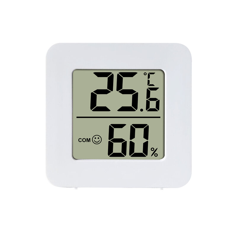 Termometer higrometer pintar LCD, pengukur suhu lingkungan rumah, stasiun cuaca LCD 1.77X1.77X0.63 inci