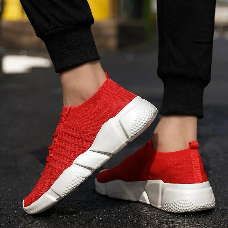 Men Casual Sneakers Breathable Shoes for Male Knitting Mesh Lightweight Large Size 48 Gym Shoes Man Sneakers Jogging