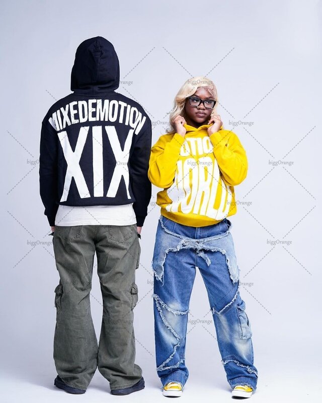 Y2k-Sudadera con capucha para hombre y mujer, chaqueta holgada informal con estampado de letras, estilo Retro americano, Harajuku, marca de moda
