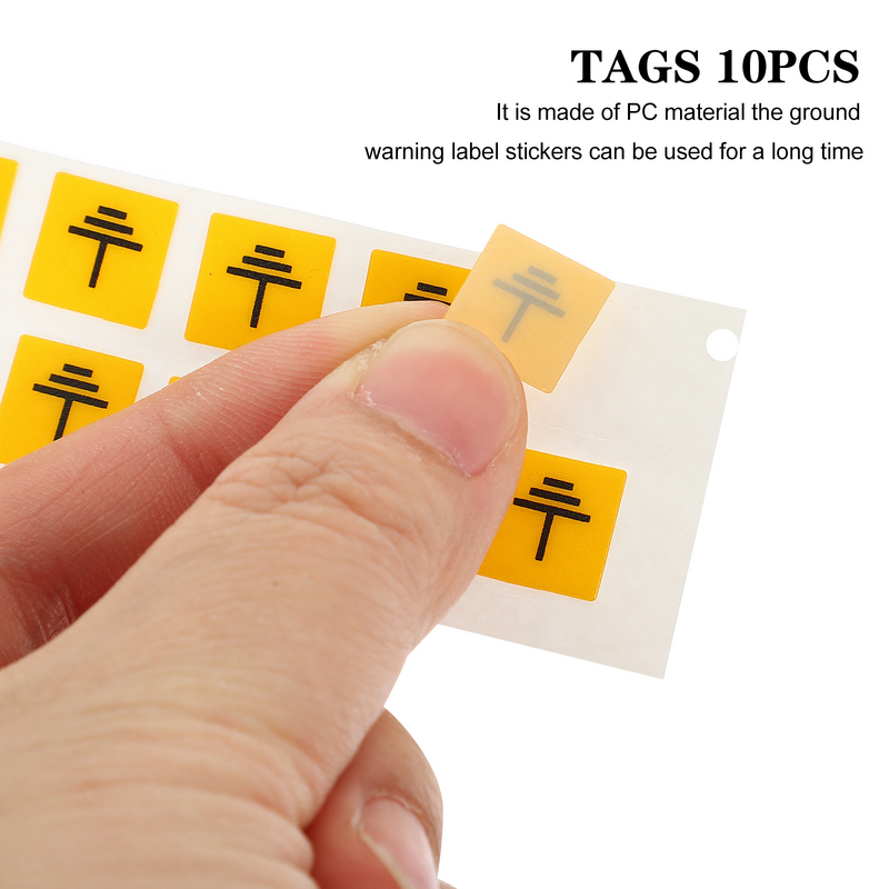10 Stuks Elektrische Aarding Stickers Apparatuur Veiligheidswaarschuwing Stickers Elektronisch Hek Teken Voorzichtigheid