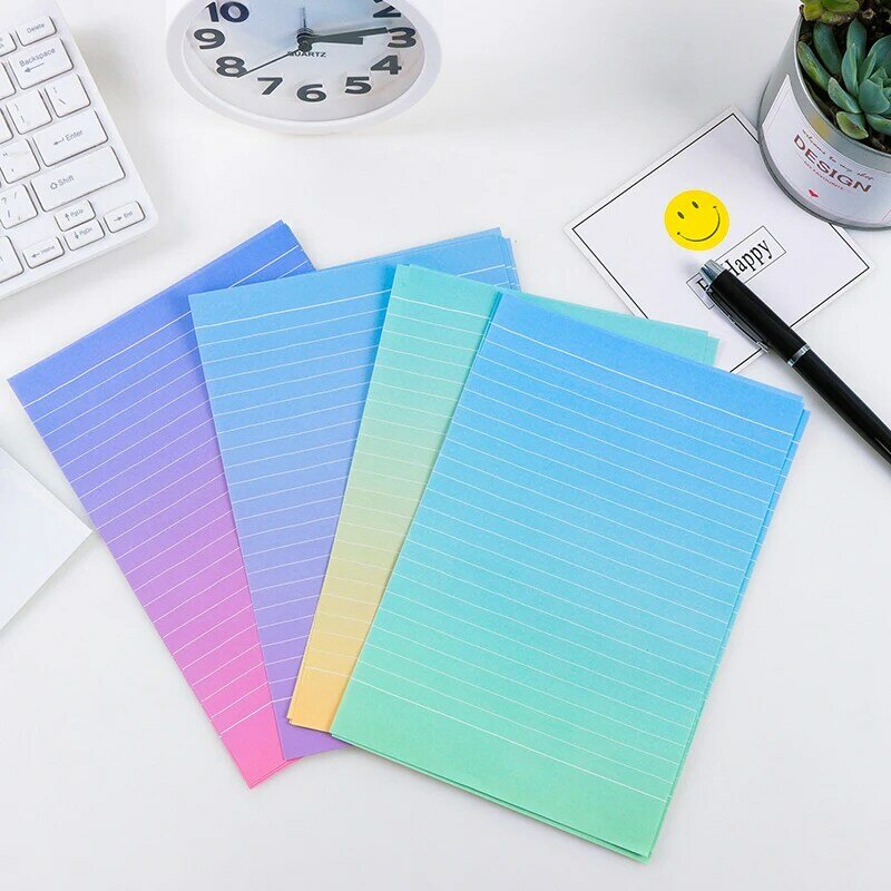 Creative Graduated Color Letter 4 PCS Writing Lined Paper and 2 PCS Envelopes