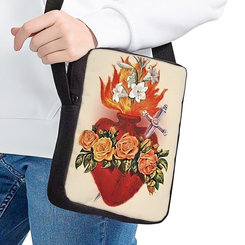 Bolsa tiracolo casual feminina, cristã clássica, estampa do verso da Bíblia, bolsa de ombro para senhoras, bolsa mensageiro de compras ajustável