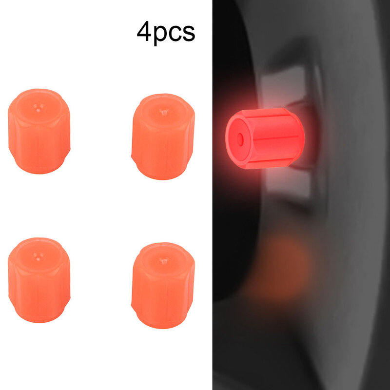 Universal ABS Material carro pneu válvula cobre, tampa da haste, laranja, rosa, vermelho, 4 pcs por conjunto