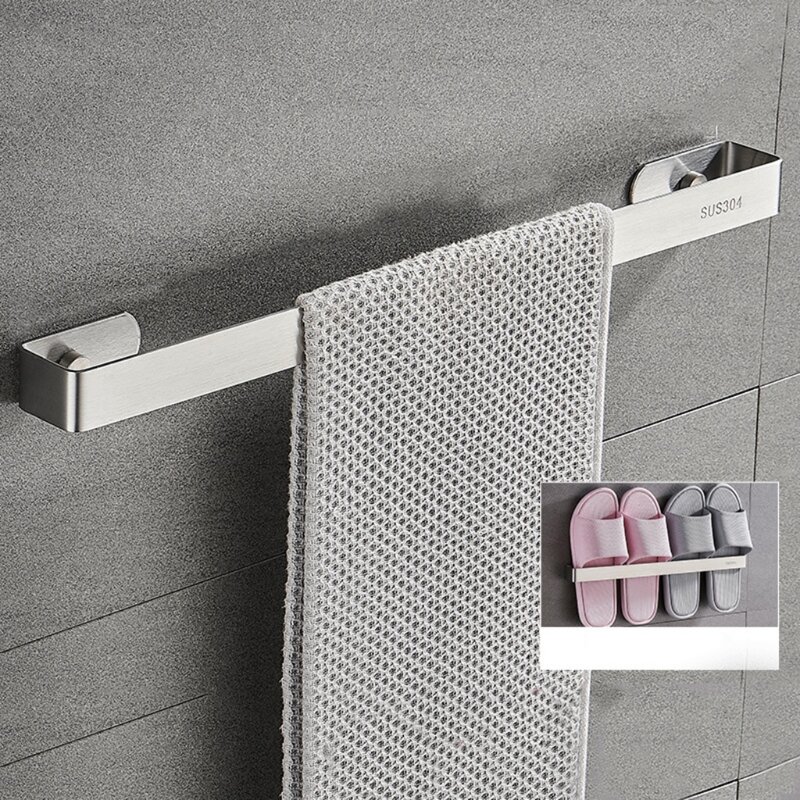 Einfache Handtuch Rack Badezimmer Lagerung Wand Handtuch Halter Edelstahl Hausschuhe Rack Wasserdichte Dropship