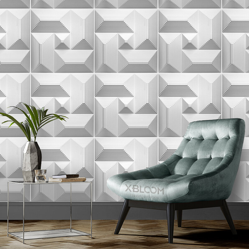 Painel de parede geométrico 3D não auto-adesivo, Casa Renovação, Teto Adesivo, Art Tile, Papel De Parede Do Banheiro, 30x30cm