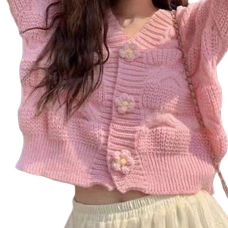 Suéter malha chique quente, manga comprida, tops casuais para mulheres conscientes da 10CF