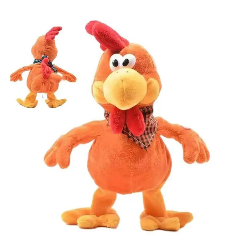 말하는 닭 인터랙티브 봉제 전자 봉제 동물 수탉, 노래하는 걷기 춤추는 인형, 콕 뮤지컬 시끄러운 장난감